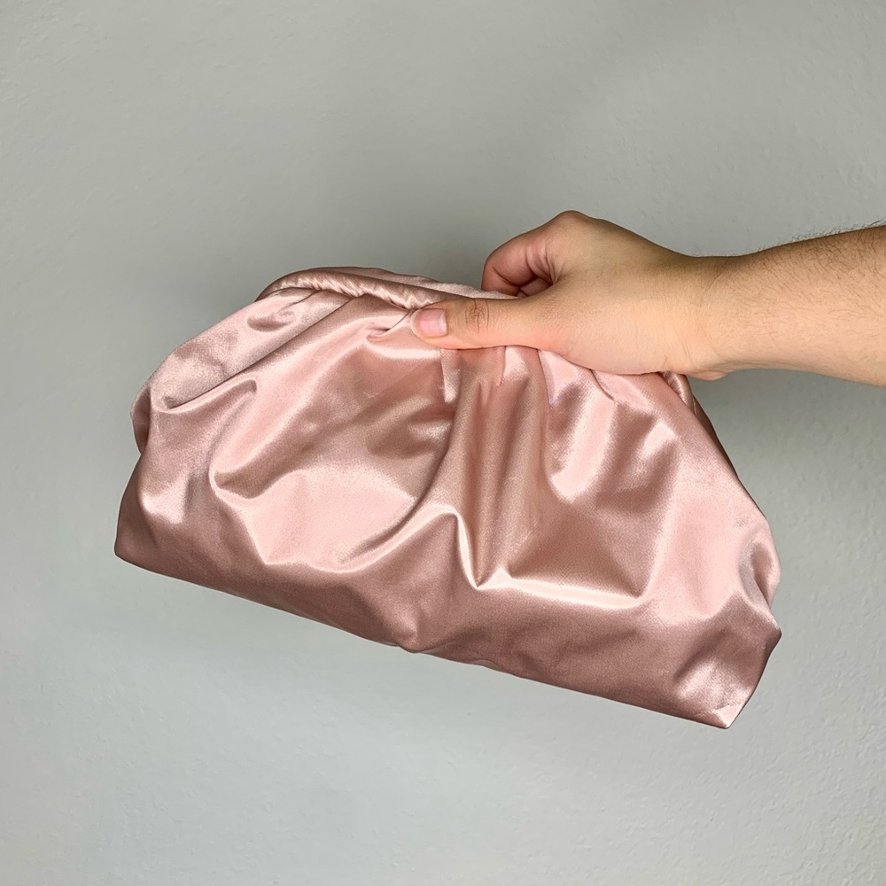 Glamorous slouchy pillow clutch bag in pale pink